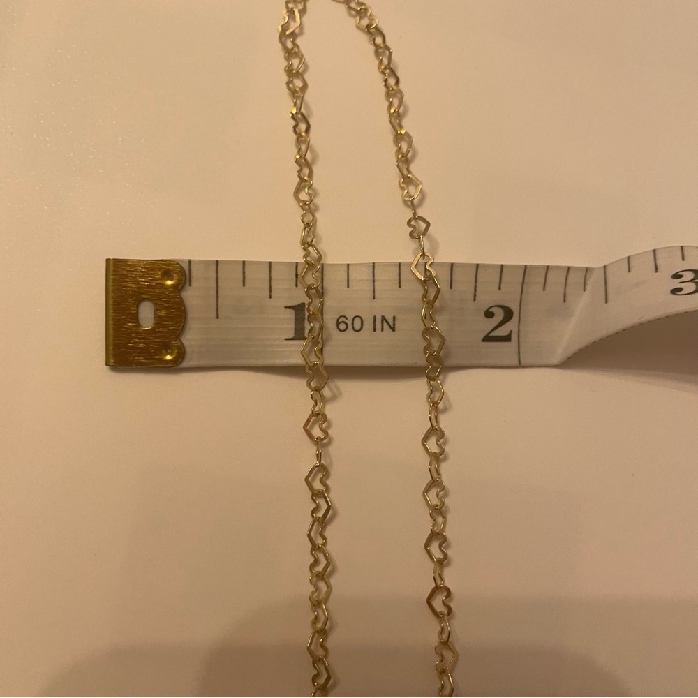 14k gold heart necklace with heart pendant attached - Picture 9 of 10